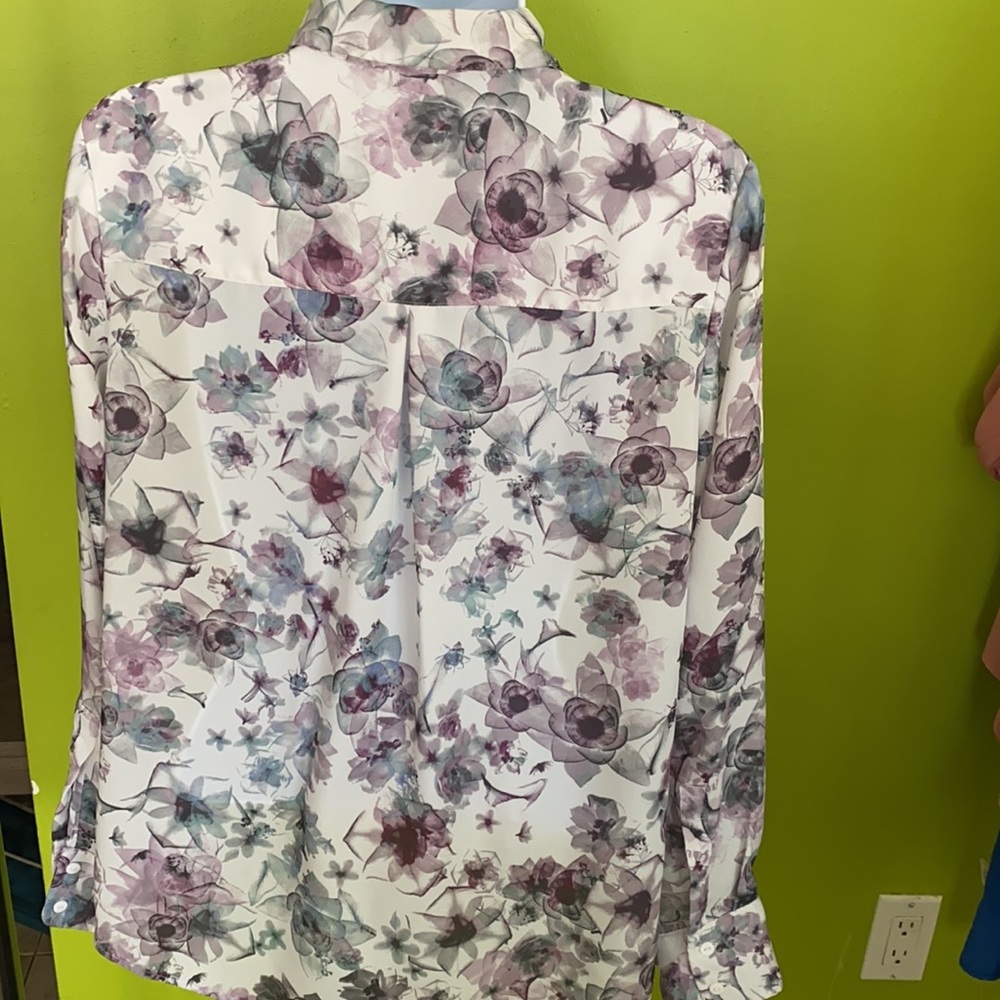 H&M flowers shirt white size 8 - Picture 5 of 12